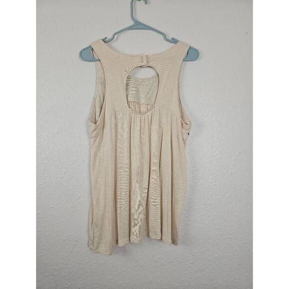 Xhilaration Women's Cream Embroidered Top U-Neck Flowy Sleeveless XL - Picture 3 of 6